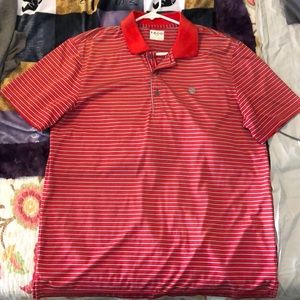 Izod Red Striped Golf Shirt